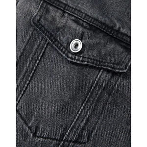 Veste en jean foncé pour homme, coupe classique, col rabattu, bouton unique, coton lavé, style décontracté automne - Product Image 5