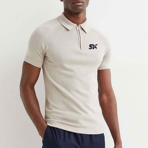 Chemises polo zippées unies pour hommes, taille personnalisée, prix bas, design confortable, créez votre propre chemise polo zippée unie pour hommes - Product Image 1