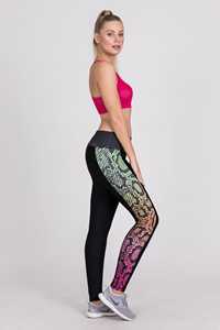 Leggings de yoga taille haute pour femmes, longueur intégrale, imprimés, avec bande latérale, en Spandex/Nylon, extensibles dans quatre directions, taille élastique, légers, 220g - Product Image 5
