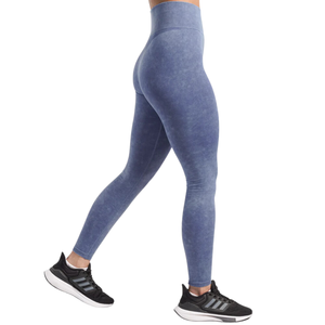 Leggings de yoga taille haute pleine longueur, couleur unie, taille élastique, sans couture, en Spandex et Polyester, pour femme - Product Image 3
