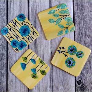 MDF Printed Coasters Waterproof Scratch-Resistant Table Protection for Home Kitchen Dining <b>Coffee</b> Enamel Coated Mats & <b>Pads</b> - Product Image 1