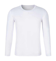 T-shirts décontractés pour hommes en jersey 100% coton, manches longues, col rond, écologiques, séchage rapide, printemps
