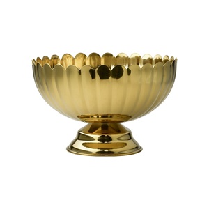 Tazón de Cobre Glam con Borde Festoneado, Acabado Pulido, Moderno, Ecológico, Apto para Lavavajillas, para Servir Comida en Fiestas - Product Image 1