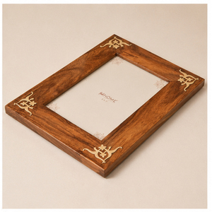 Handcrafted Solid Wood Photo <b>Frame</b> with Elegant Brass Inlay, <b>Vintage</b> Tabletop <b>Picture</b> <b>Frame</b> Wholesale for Home Decor On Sale - Product Image 6