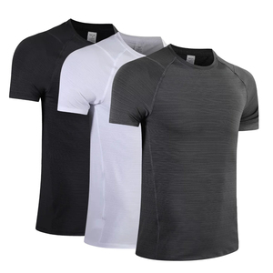 Camiseta Deportiva de Manga Corta para Hombre, Secado Rápido, Corte Regular, Cuello Redondo, Color Sólido, para Gimnasio y Entrenamiento, con Logotipo en la Espalda, Spandex/Poliéster - Product Image 1