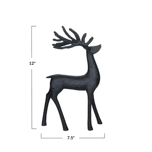 Handmade Metal Deer Sculpture 12 Inch Modern Animal <b>Figure</b> Tabletop Decoration for Living Room <b>Christmas</b> Theme - Product Image 1