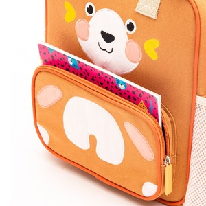 Cartoon animal <b>backpack</b> cute mini canvas bag kindergarten children’s <b>backpack</b> <b>brown</b> red panda bag - Product Image 3
