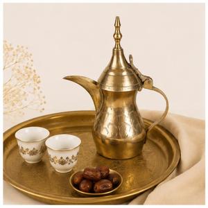 Cafetera Árabe Tradicional de Latón, Hecha a Mano, para Preparar Gahwa, Decoración del Hogar, Regalos para Ramadán y Eid - Product Image 4