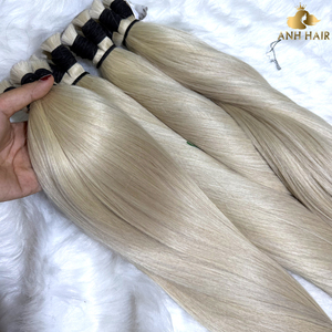 Extensiones de Cabello Piano Highlight Ash Blonde Brown, Punta Plana, Sedosas, Brillantes, Doble Trama, 100% Cabello Humano Vietnamita - Product Image 5