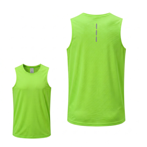 Manufacturer <b>Men</b> knitted Breathable summer Tank <b>Top</b> sleeveless parret <b>green</b> Quick Dry Gym wear Running casual Fitness tank <b>top</b> - Product Image 1