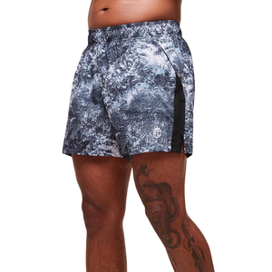 Pantalones Cortos Deportivos para Hombre, Ajustados, de 5 Pulgadas, Ligeros, para Gimnasio, Entrenamiento, Color Azul Humo y Negro - Product Image 1