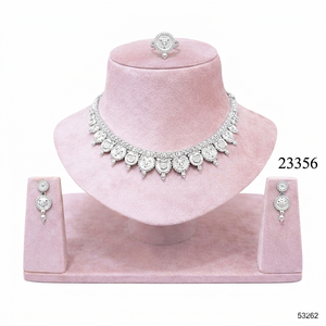 Conjunto de Joyería de Collar y Aretes para Mujer, Chapado en Oro de 24K, con Circonitas, Estilo Vintage, Inspirado en la India, de Aleación de Zinc, Ideal para Fiestas, el Mejor Compra del 2024 - Product Image 2