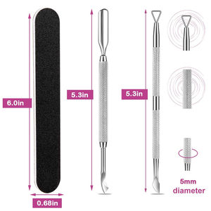 Empujador de Cutículas Premium y Removedor de Esmalte en Gel con Lima de Uñas, Empujador de Cutículas de Acero Inoxidable 2026, Herramienta de Manicura y Pedicura - Product Image 6