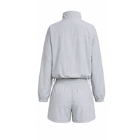 Ensemble de survêtement à capuche en nylon de haute qualité pour femme, idéal pour le streetwear, la course et la gym, veste et pantalon de sport OEM légers et écologiques