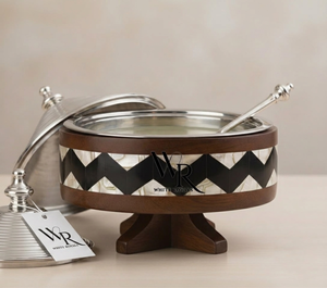 Cacerola de Acero Inoxidable Aislada con Revestimiento de Esmalte de Alta Calidad, Diseño Moderno Chevron MOP, Olla Duradera Pulida - Product Image 4
