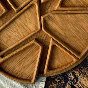 Rustic Eco-Friendly Wooden Divided Serving <b>Tray</b> with Compartments for <b>Snacks</b> Dry Fruits & Appetizers-Dishwasher Safe - Product Image 3