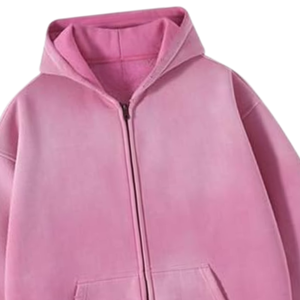 Sudadera con Capucha y Cierre de Cremallera Rosa Personalizada para Hombre y Mujer |   Sudaderas con Capucha de Forro Polar Grueso, Estampado Digital, Estilo Urbano, Hechas en Pakistán - Product Image 2