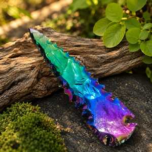 Punta de Flecha de Cuarzo Aura de Titanio de 6 Pulgadas con Tallado de Corazón de Ágata, Gema de Arte Reiki, Venta al por Mayor - Product Image 4