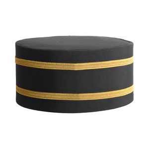White <b>Purple</b> Embroidered Circular Emblem Premium Grand Master Blue Lodge Crown Cap Black with Gold Stripe and <b>Purple</b> Embroidered - Product Image 2
