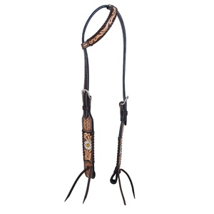 Cabezal tallado de 2 tonos occidental de cuero genuino 100% hecho a mano de la mejor calidad con puntada de látigo pintada a mano Fabricante directo - Product Image 1