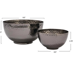 Vase de table moderne fait main, éco-responsable, très demandé, en aluminium noir, résistant à l'eau, bol décoratif - Product Image 1