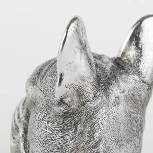 Porte-livres en métal Bouledogue Français, 2 pièces, décor animal sculpté, organisateur de bureau et de maison, design artistique contemporain - Product Image 6