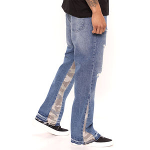 Faible MOQ – Nouvelle Collection : Jean Tricoté Respirant Coupe Droite Grande Taille pour Homme, Imprimé Léopard, Style Hip Hop Streetwear, Couleur Noire Unie, Printemps - Product Image 4