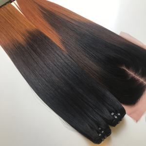 Prix abordable Cheveux humains vietnamiens droits Os Prix de gros Tendance Ombre Burnt Orange Couleur Cheveux de haute qualité - Product Image 5