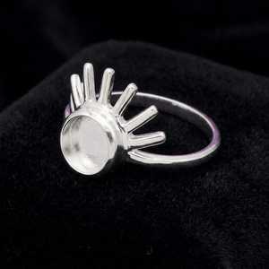 925 Sterling Silver Round Blank Bezel Rising 6mm Sun Celestial Ring DIY Resin Ashes & Breastmilk Keepsake Ring Setting Vintage - Product Image 4