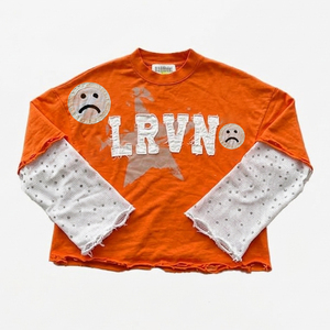 T-shirt double couche brodé effet vieilli, personnalisé, respirant pour l'été, avec broderie de patchs vieillis, style vintage délavé à l'acide - Product Image 2