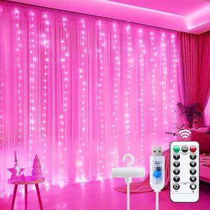 300 LED Dimmable Curtain <b>Lights</b> 8 Modes Fairy <b>String</b> <b>Lights</b> with Remote Timer USB Powered for Room Wall Party & Xmas Decorations - Product Image 1