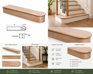Marche d'escalier personnalisée en chêne rouge 8010 – Moderne, minimaliste, réglable, durable, en bois massif, écologique - Product Image 2