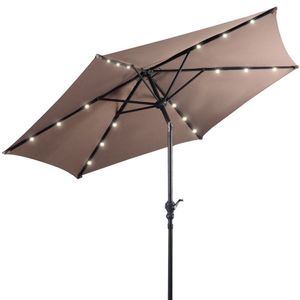 Ombrellone da Patio a LED Solare da 2,7 Metri con Manovella, Arredo Esterno Durevole con Alimentazione Solare - Product Image 6