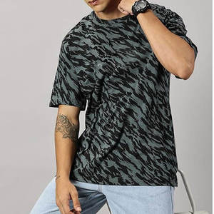 T-shirt pour homme de style oversize, imprimé sur mesure, 100% coton, tailles grandes - Product Image 3