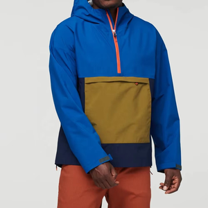 New Trendy Design Mens Premium Outdoor Anorak <b>Windbreaker</b> Jacket Half Zip Hooded Waterproof Hiking <b>Camping</b> Jacket - Product Image 1