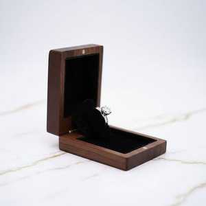Wooden Polished Jewelry Box Rectangular Shape with <b>Magnetic</b> Closure Modern Luxury Design for <b>Ring</b> Storage - Product Image 2