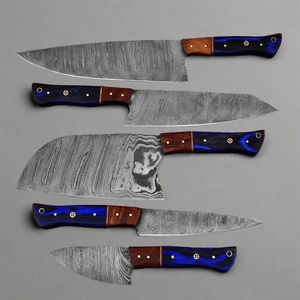 Juego de Cuchillos de Chef BK Industries Hechos a Mano de Acero de Damasco de 67 Capas, 5 Piezas, con Mangos de Madera Ambidiestros, Cuchillos Rectos Ecológicos - Product Image 3