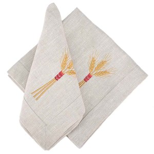 Set de table en lin de blé brodé à la main avec motif végétal, décoration neutre pour table à manger, pour la maison et les restaurants - Product Image 2
