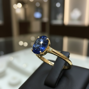 Blue Hydro Gemstone <b>Ring</b> 925 Sterling Silver 18K Gold Plated Designer Cocktail <b>Ring</b> Women Jewelry US 6 - Product Image 4