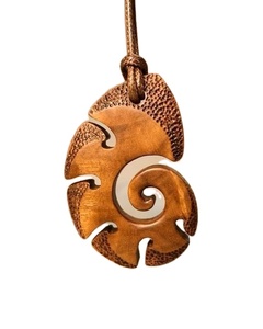 COLLIERS HOMMES POUR FEMMES HOMMES NATUREL GRAND BOHO TRIBAL SONO BOIS Pendentif sur cordon réglable Collier fait main - Product Image 3