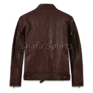 Top Quality Fashion Men Solid <b>Colour</b> Genuine Leather Jacket For Sale In Wholesale Price With Custom Design Logo - Product Image 2