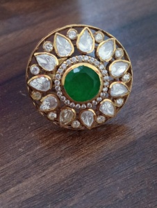 Amaira Jewels Vintage Floral <b>Cocktail</b> <b>Ring</b> 18K <b>Gold</b> Plated Silver Green Doublet Stone Women Party Jewelry Classic <b>Ring</b> - Product Image 2