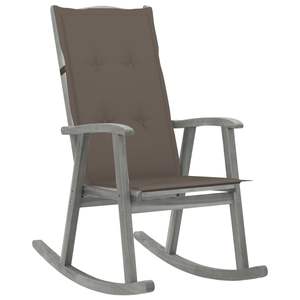 Fauteuil à bascule en bois d'acacia massif gris moyen – Catégorie de produit en bois - Product Image 1
