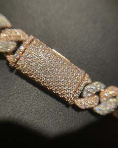 Best Selling Pass Diamond Tester 12mm 3Rows <b>Iced</b> <b>Out</b> Hip Hop VVS1 Moissanite Diamond Cuban Link <b>Chain</b> - Product Image 2