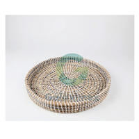 Paniers de service tressés en jonc de mer, bambou et rotin, style américain, multifonctionnels, pour mariage, vaisselle de cuisine, rangement, vente en gros