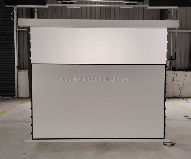 NEW FUTURE Electric ALR Projector Screen 100-Inch 16x9 In-ceiling Motorized Tab Tension PET WHITE Tri-colour Laser Projector