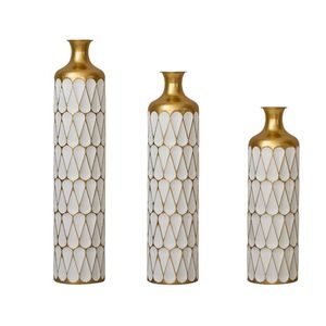 Vase de sol moderne en laiton avec motif nid d'abeille, pièce décorative faite à la main - Product Image 6