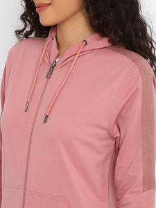 Custom Women Pink Tracksuit <b>Set</b> Zip Hoodie <b>Jogger</b> Pants <b>Matching</b> Casual Sportswear Two Piece Athletic Outfit - Product Image 6