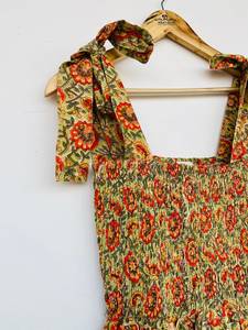 Femmes filles imprimé pur coton Maxi robe indien bloc imprimé décontracté été soirée à la mode en gros longue Midi naturel - Product Image 4