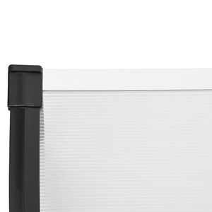 Auvent de porte en polycarbonate ABS et aluminium noir et transparent, volets de qualité supérieure - Product Image 5